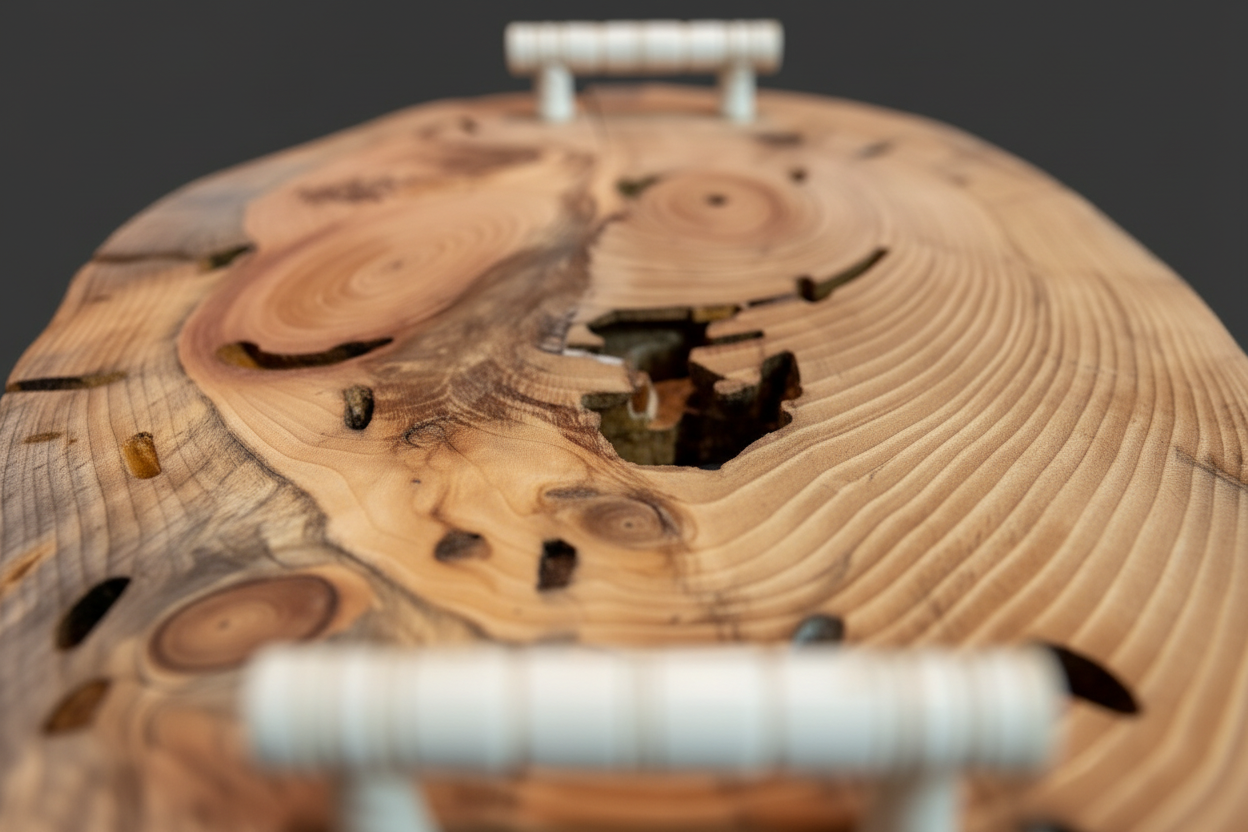 Plateau de service en bois artisanal 49 cm x 28 cm / WoolWood Dream