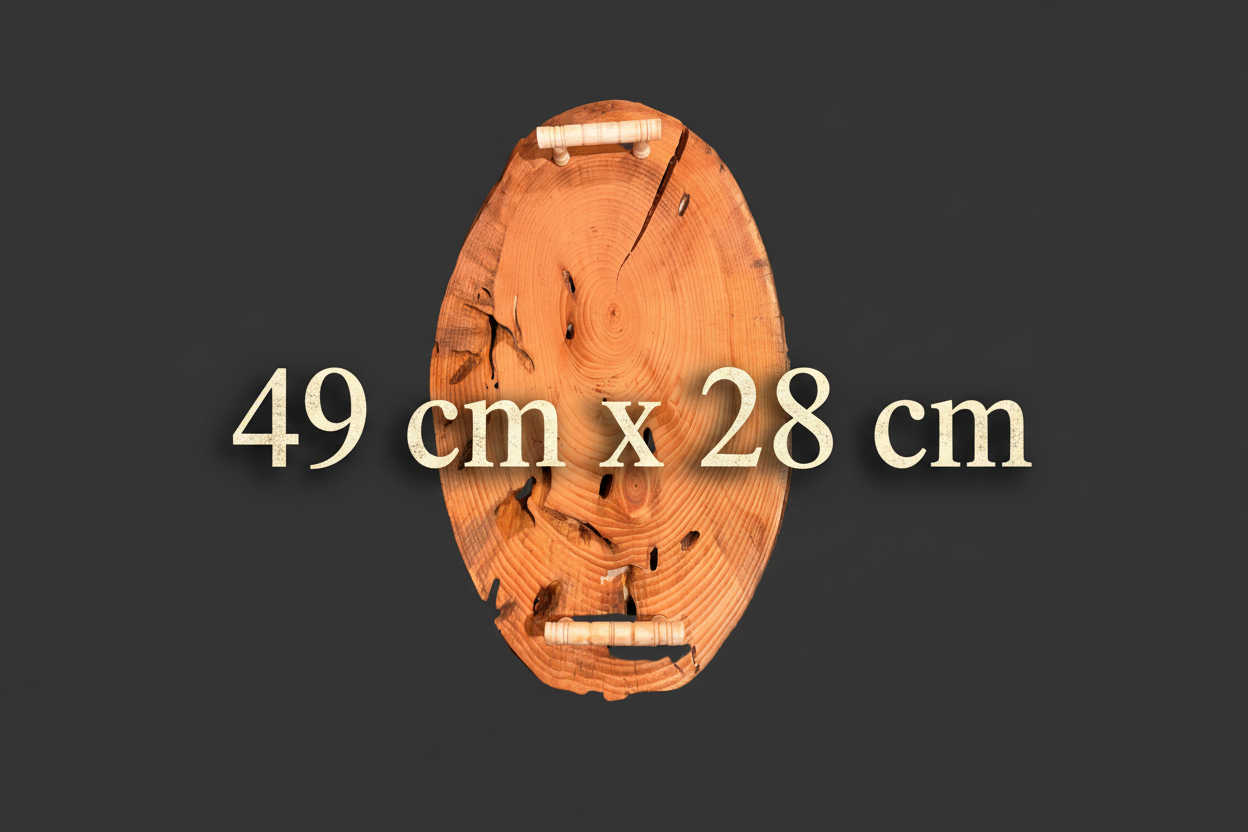 Plateau de service en bois artisanal 49 cm x 28 cm / WoolWood Dream