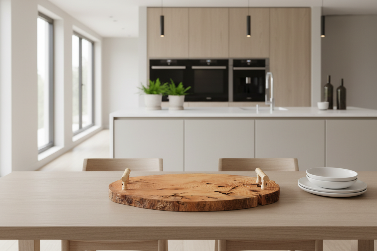 Plateau de service en bois artisanal 49 cm x 28 cm / WoolWood Dream