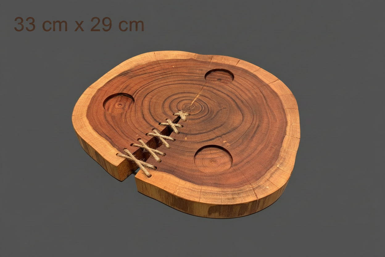 Chandelier d'acacia support pour 3  bougies 33 cm x 29 cm / WoolWood Dream