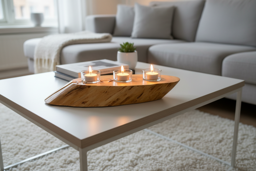Plateau de service  en bois d'érable artisanal vernis 56 cm x 23 cm / WoolWood Dream