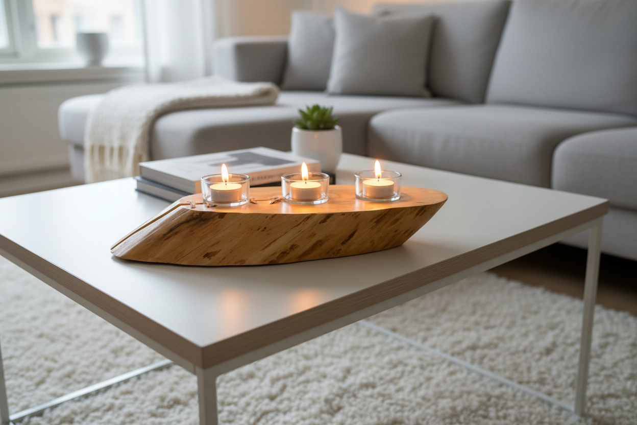 Plateau de service  en bois d'érable artisanal vernis 56 cm x 23 cm / WoolWood Dream