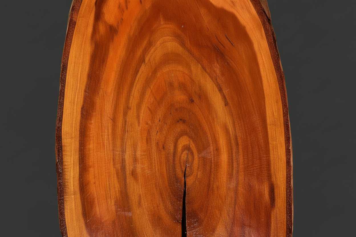 Tranche de bois artisanale de merisier de 54 cm x 17 cm / WoolWood Dream