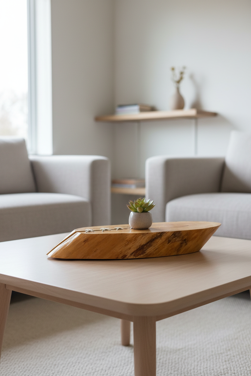 Plateau de service en bois artisanal vernis en érable massif 51 cm x23 cm / WoolWood Dream