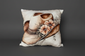 Coussin en laine de mouton naturel – décoratif country western 45 cm x 45 cm – WoolWood Dream