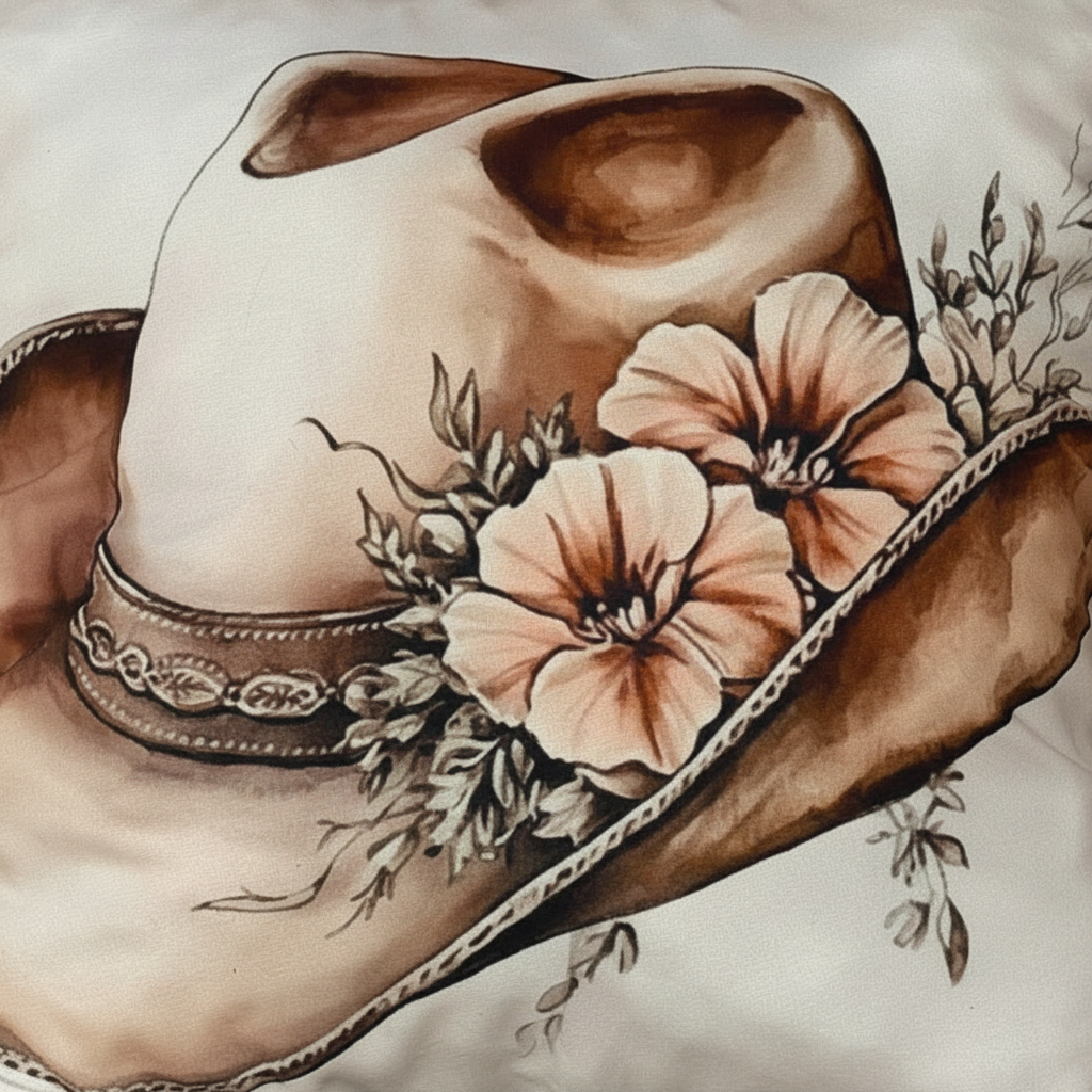 Coussin en laine de mouton naturel – décoratif country western 45 cm x 45 cm – WoolWood Dream