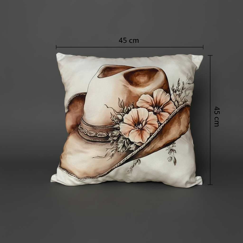 Coussin en laine de mouton naturel – décoratif country western 45 cm x 45 cm – WoolWood Dream