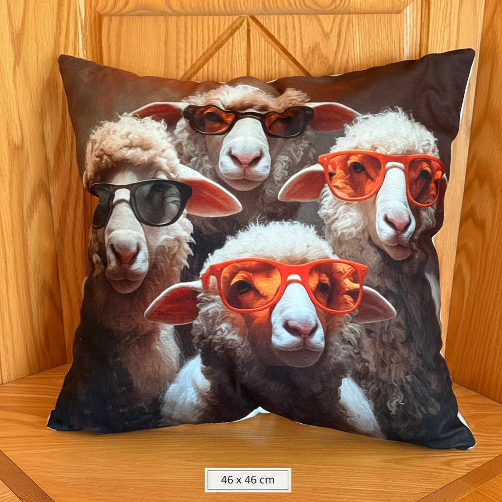 🐑 Coussin décoratif en laine – Le Gang des Moutons Stylés