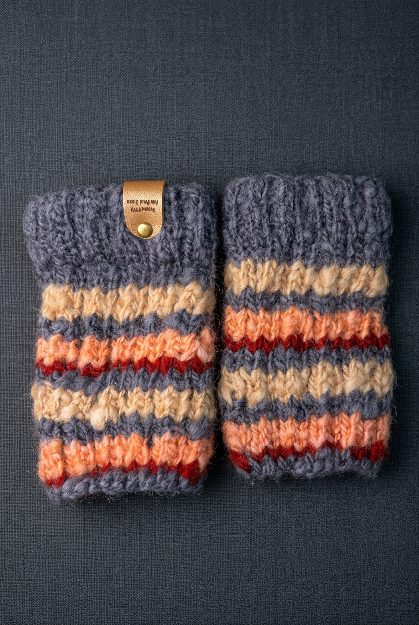 Mini-mitaines artisanales en laine – Couleurs d’automne