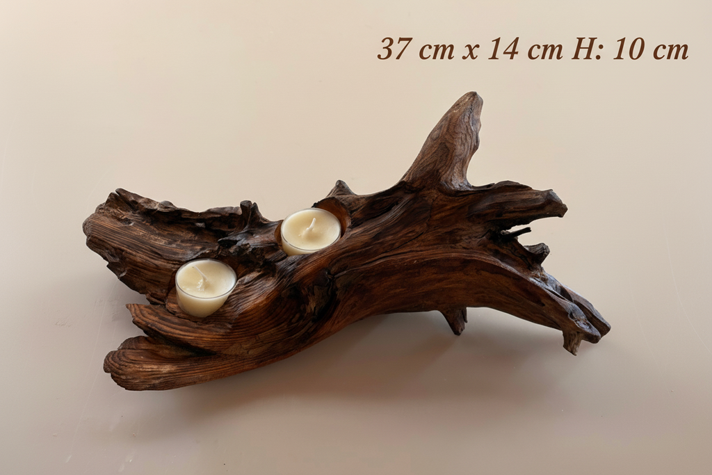 Chandelier en bois de grève artisanal  – pièce unique de la Gaspésie 37 cm x 14 cm x 10 cm / WoolWood Dream