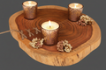 Chandelier d'acacia support pour 3  bougies 33 cm x 29 cm / WoolWood Dream