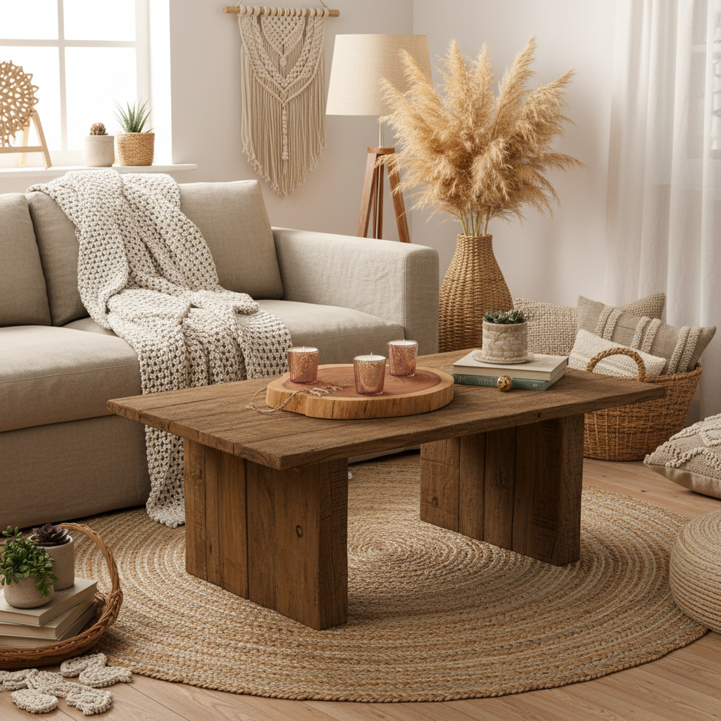 Chandelier d'acacia support pour 3  bougies 33 cm x 29 cm / WoolWood Dream