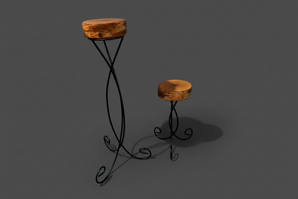 chandeliers en bois naturel et fer forgé artisanaux 66 cm x 15 cm x 15 cm / WoolWood Dream
