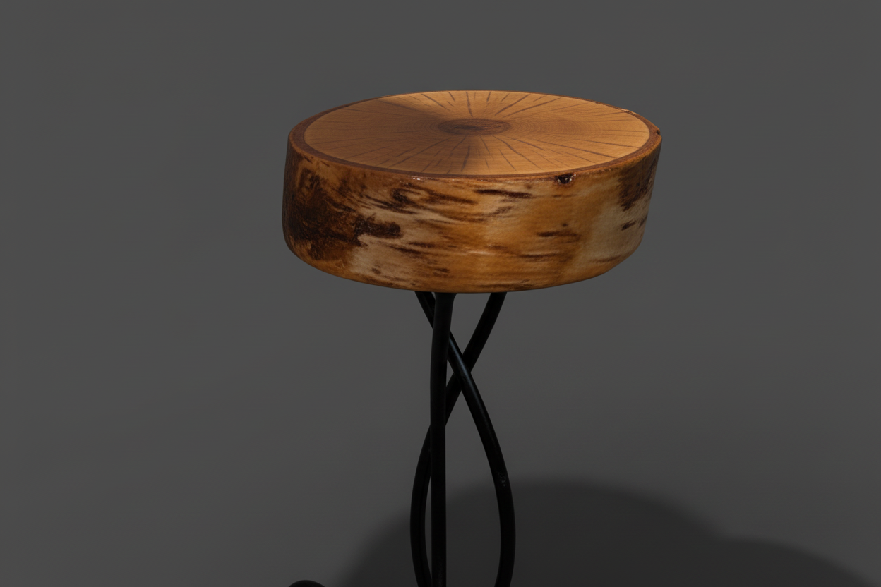 chandeliers en bois naturel et fer forgé artisanaux 66 cm x 15 cm x 15 cm / WoolWood Dream
