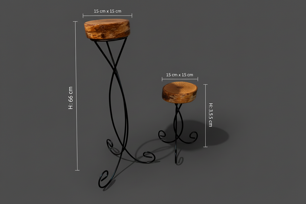 chandeliers en bois naturel et fer forgé artisanaux 66 cm x 15 cm x 15 cm / WoolWood Dream