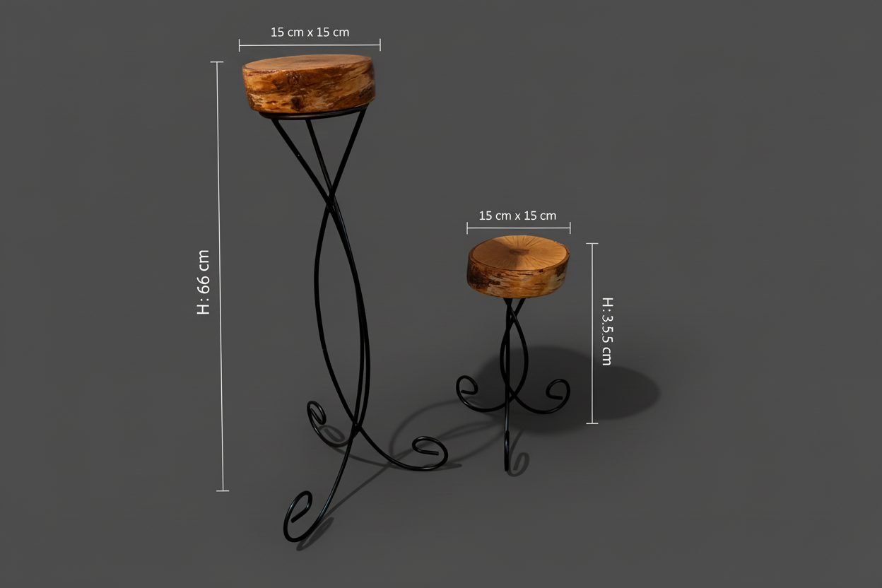 chandeliers en bois naturel et fer forgé artisanaux 66 cm x 15 cm x 15 cm / WoolWood Dream