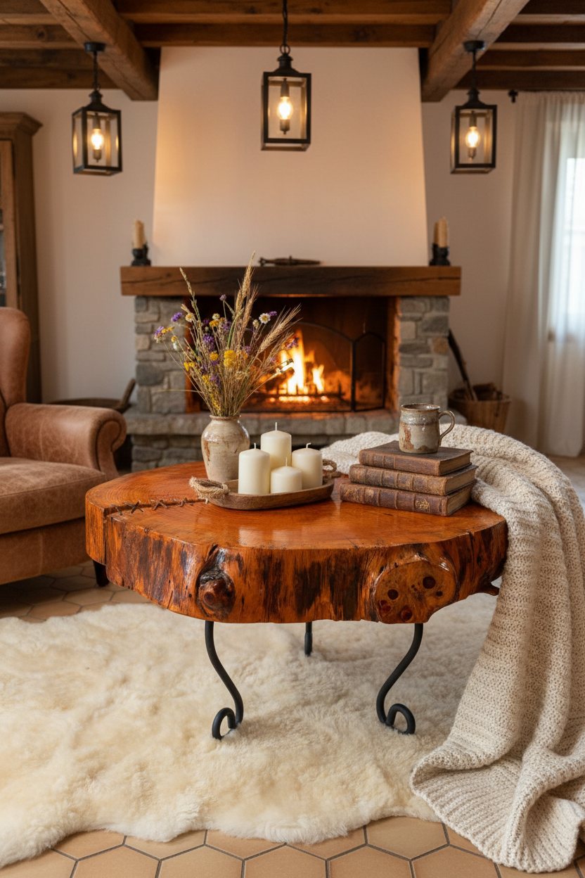 Table en bois artisanale  63 cm x 56 cm x 35.5 cm - pièce unique / WoolWood Dream
