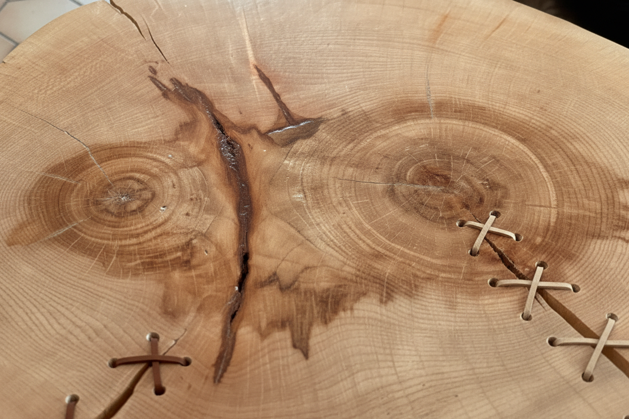 Table d'appoint en bois d'érable artisanale  38 cm x 43 cm x 40.5 cm - pièce unique / WoolWood Dream