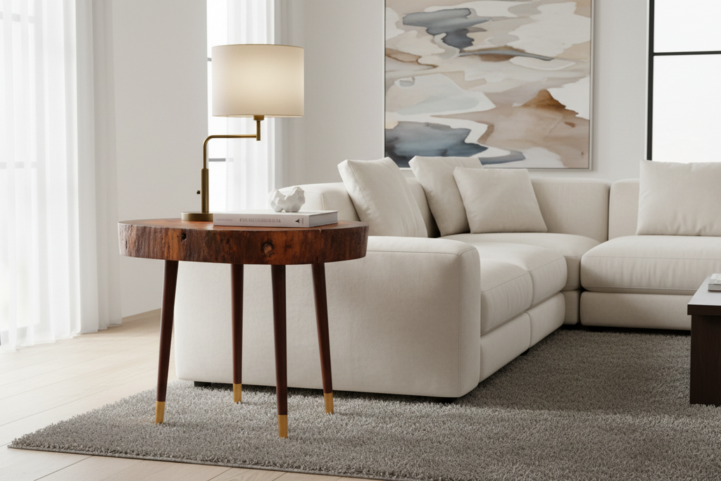 Table en bois artisanale  58.5 cm x 35.5 cm x 53 cm - pièce unique / WoolWood Dream