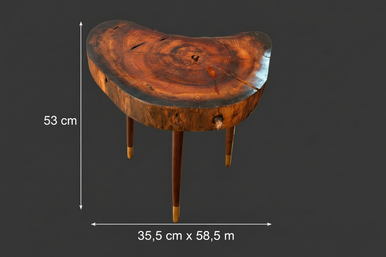 Table en bois artisanale  58.5 cm x 35.5 cm x 53 cm - pièce unique / WoolWood Dream